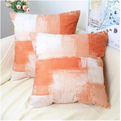 TIAODIAN 2 samta spilvenu pārvalku komplekts Modern Art Decorative Throw Pillow Covers 18x18 collu Orange for Couch Sofa Living Room Bedroom Abstract Geometric Home Decor