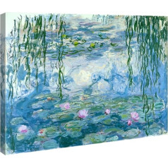 Wieco Art gicele mākslas druka uz audekla, ūdens lilijas, sienu māksla Claude Monet, slavenā eļļas glezna, ziedi, reprodukcija, drukāts uz audekla, mājas un biroja rotājumi