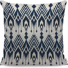 WONDERTIFY Aztec Ikat spilvena pārvalks, bezšuvju raksta spilvena pārvalks vīriešiem un sievietēm, spilvena pārvalks, dzīvojamā istaba, lauku māja, tumši zils, 45 x 45 cm