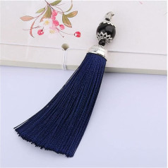 Zīda bārkstis, Mini bārkstis 10 gabali 11 cm pērļu zīda bārkstis bārkstis Šūšana Bang Tassel Trim atslēgu bārkstis DIY rotājumi Aizkaru piederumi daļas (krāsa: 19, izmērs: 10 gabali)