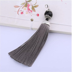 Zīda bārkstis, Mini bārkstis 10 gabali 11 cm pērļu zīda bārkstis bārkstis Šūšana Bang Tassel Trim atslēgu bārkstis DIY rotājumi Aizkaru piederumi daļas (krāsa: 17, izmērs: 10 gabali)