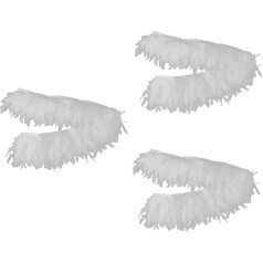 STOBOK 3gab Fringing Tassel Trim Šūšana Amatniecība Šūšana Trim galda apdare Dekoratīvā lente Dekoratīvās bārkstis Dekoratīvās bārkstis Izšūšana Bārkstis Trim bārkstis Šūšana White Appliqué Lace