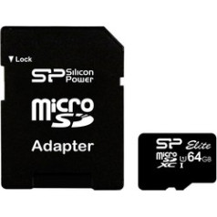 Atminties kortelė microsdxc elite 64gb cl10/uhs-1 100/80 mb/s elite + adapteris