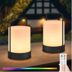 Akumulatora āra lampa Metāla LED āra galda lampa USB uzlādējama dimmējama LED galda lampa Pārnēsājama bezvadu lampa ar RBG 8 krāsās galda bāra grilam Kempings Dārzs Patio Dzīvojamā istaba