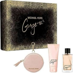 Gorgeous by Michael Kors for Women - 3 gabalu dāvanu komplekts 3,4 oz EDP aerosols, 3,4 oz ķermeņa losjons, apaļš