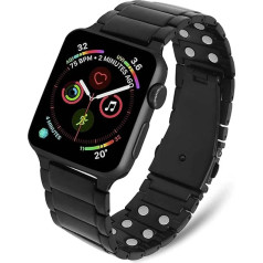 MagnetRX magnētiskā aproce Apple Watch - 316L nerūsējošā tērauda īpaši izturīga magnētiskā aproce, saderīga ar Apple Watch Series 6/5/4/3/SE (38 mm/40 mm/41 mm, melna)