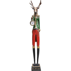 Kare Design Gentleman Deer Tischuhr Modern, Hirsch, Mehrfarbig, Tiermotiv, Deko Objekt, Deko Skulptur, Tischaccessoires, 72x14x13 cm (H/B/T)