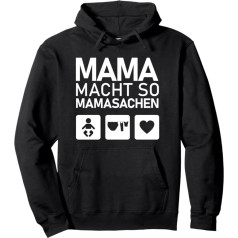 Funny Mama macht so Mamasachen Baby Child Household Love Pulovers ar kapuci, melns