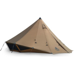 OneTigris Gastropod Teepee telts 3-6 cilvēkiem 4 gadalaiku telts ar krāsns caurumu Ridge Tents Pyramid Tents Waterproof 3000 mm for Camping Outdoor ģimenēm