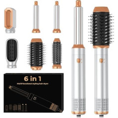 Air Styler 6 in 1, Atopskins Hairstyler matu veidotājs ar 1000 W matu žāvētāju, matu cirtotājs, siltā gaisa birste, matu žāvētāja birste, apaļā birste fēns, iztaisnošanas birste visiem matu tipiem, žāvēšana,