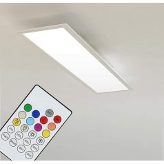 Briloner Leuchten LED griestu apgaismojuma panelis 18 W, ar iespēju regulēt krāsu temperatūru, lietotnes vadība, Bluetooth, kvadrātveida, balts, 59,5 cm