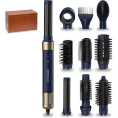 Cecotec Warmluftbürste Haartrockner Styler Glätter - 10 detaļas - Coanda CeramicCare Technologie 10in1 AirGlam Blue. 1400 W, Digitaler Motor, beseitigt Frizz, 3 Temperatureinstellungen