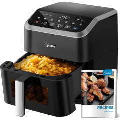 Midea Hot Air Fryer, 5L Capacity, HeatXpress Technology, 90% Less Oil, Energy and Time Saving with 7 Presets, Easy-View Window & Light, Non-Stick