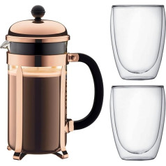 Bodum Chambord kafijas automāta virzuļa komplekts 1 L Copper Pavina Glass, 2 gab.