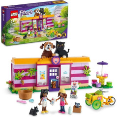 LEGO Friends Pet Adoption Café 41699 konstruktors; dzimšanas dienas dāvanas ideja komplektā ir Olivia un Priyanka mini lelles, 2 suņi un 1 kaķa rotaļlieta; bērniem vecumā no 6 gadiem (292 detaļas)