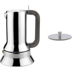 Alessi Espresso automāta 3. tasītes indukcijai Nerūsējošais tērauds, sudraba krāsā 7 x 11,5 x 14 cm 9090/3 & 17605/R Reduktors kafijas automātam, pelēks