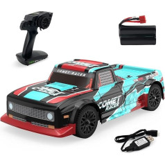 EXBONZAI RC auto 1:12 mēroga tālvadības pults vadāmie auto 2.4G 4WD RC Allroad auto 48km/h ātrgaitas sacīkšu auto RTR ar 2 uzlādējamām baterijām Sarkans apvalks zēniem un pieaugušajiem (sarkans)