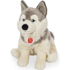 Teddy Hermann 92729 Hund Husky 29 cm, Kuscheltier, Plüschtier mit recycelter Füllung