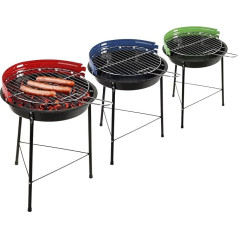 com-four® 3 x BBQ kepsninė - trikojis su reguliuojamo aukščio kepsnine ir apsauga nuo vėjo - apvali metalinė kepsninė balkonui, terasai, sodui, paplūdimiui - medžio anglių kepsninė [pasirinkimas skiriasi] (3 vnt.)