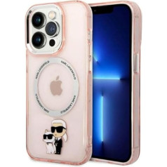 Karl Lagerfeld KLHMP14XHNKCIP Korpuss iPhone 14 Pro Max 6,7 collu cietajam korpusam Pink Iconic Karl & Choupette