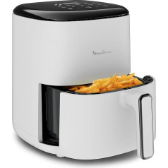 Moulinex Easy Fry Compact 3 L gaisa fritēze līdz 4 personām, veselīgi un garšīgi ēdieni, ātri, digitālais vadības panelis, 10 automātiskās programmas, EZ145A