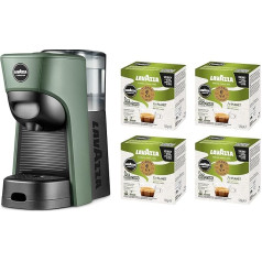 Lavazza, A Modo Mio Tiny Eco Green kafijas automāts ar 64 kapsulām, pārstrādāta plastmasas espresso automāts, 1450 W, 220-240 V, 50/60 Hz, 0,6 litri