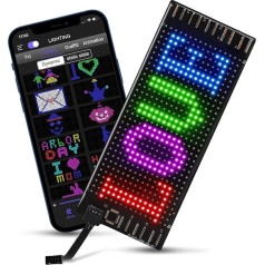 DIYOYOTM LED numura plāksne, 17 x 7 cm LED tablo, programmējams LED ritināšanas indikators, gaismas zīme automašīnas, kravas automašīnas numura plāksnēm, teksts, grafiti, viedā lietotne, Bluetooth USB 5 V