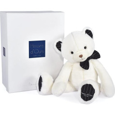 Histoire d'ours - Soft Toy Bear - White Ivory and Blue - 40 cm - Birth and Birthday Gift Idea for Children - Chic Comforter Blanket - Preppy Chic Collection - HO3131