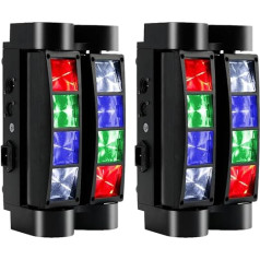 Areyourshop Moving Head (2 gab.), 8 x 10 W RGBW kustīgās gaismas, DMX512 disko/DJ gaismas, vairāki vadības režīmi, kustīgās LED galvas bāriem, ballītēm, klubiem B