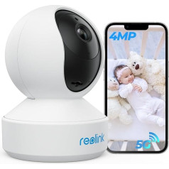 Reolink 2K 4 MP panorāmas un slīpēšanas viedā WiFi drošības kamera iekštelpās, 2,4 GHz, 5 GHz, divjoslu WiFi kamera bērnu, mājdzīvnieku, aukļu uzraudzībai, viedā cilvēka/dzīvnieka noteikšana ar automātisko izsekošanu, divvirzienu audio