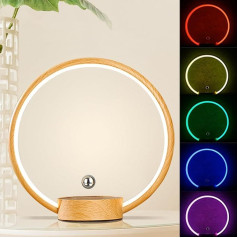 ele ELEOPTION Ring Light, 2024 Upgraded 3D magnētiskā peldošā gredzenveida gaisma, 5 krāsu gradients, regulējama LED lampa, nakts lampa, skārienjutīga, aptumšojama, uzlādējama, dekoratīvā lampa (koka graudu krāsa)