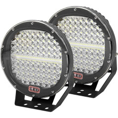 AUXTINGS Pack of 2 9 collu 294 W LED uzmavas Light Bar Red Round 24000 lm Waterproof Spot Beam LED Work Driving Light Compatible with Truck SUV ATV Tractor Boat Off Road