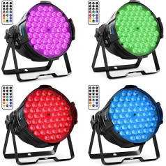 BETOPPER 160 W RGB LED Par Light Disco Light Party Light ar tālvadības pulti un DMX stroboskopa skatuves prožektora efekta starmešu gaismu klubiem bāriem kāzām Helovīna ballītēm (4 gab.)