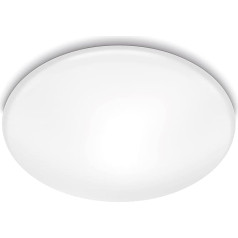 Philips LED Shan Deckenleuchte mit integiertem Bewegungssensor (12 W), LED Deckenleuchte mit warmweißem Licht, energiesparende Raumbeleuchtung mit EyeComfort, weiß