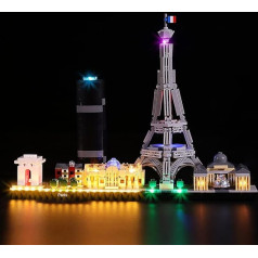 LocoLee LED gaismu komplekts, saderīgs ar LEGO Architecture Paris, dekoratīvo LED gaismu komplekts, saderīgs ar LEGO 21044 ekskluzīvo kolekcionējamo gaismu komplektu, tikai gaismu komplekts, bez modeļa (Parīze)