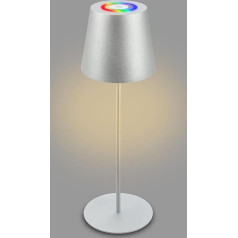 BRILONER - LED galda lampa bezvadu ar pieskārienu, krāsaina RGB+W gaisma, regulējams augstums, nakts lampa, lasīšanas lampa, LED lampa, kempinga lampa, galda lampa, akumulatora lampa, āra lampa, 36 x 10,5 cm, sudraba krāsā