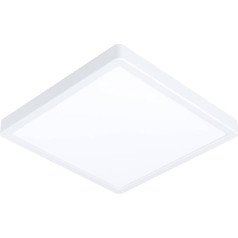 EGLO connect.z Fueva-Z Smart Home LED vannas istabas griestu gaisma L x W 28,5 cm, ZigBee lietotne un balss vadība Alexa, gaismas krāsa (silti balta/auksti balta), aptumšojama, alumīnija virsmas gaisma, balta,