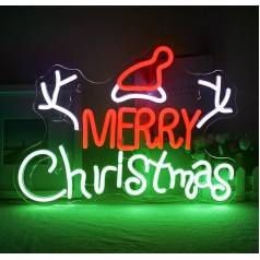 Merry Christmas Neon Sign Merry Christmas burti Neona gaisma sienas dekorēšanai LED gaismas reklāma Ziemassvētku ballītei, Jaunajam gadam, svētku dekorēšanai Dāvana ģimenei