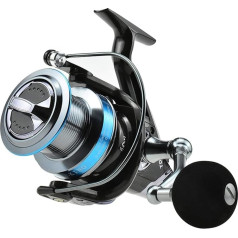 DShanLa spininga spole 8000/9000 sālsūdens makšķerēšanai Metāla spole 20 kg / 44 lb Draw Energy Long Remote Silent Surfcasting Trolling DShanLa (krāsa: zila, spoles ietilpība: 9000 Series)