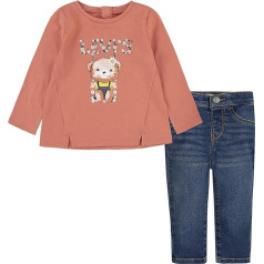 Levi's Baby Girls Kids LVG T-krekls un džinsu komplekts 1EJ250 Terra Cotta, 3 mēneši