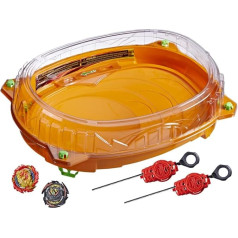 Hasbro Beyblade Burst QuadDrive Cosmic Vector kaujas komplekts - Beystadium arēna, 2 rotējošie galviņas un 2 starteri, bērniem no 8 gadiem, pārstrādājamā iepakojumā, daudzpusīgs