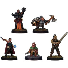 Piedzīvojumu meklētāju komplekts - 28mm Balta metāla galda fantāzijas RPG nekrāsotas miniatūras - krāsojami spēlētāju tēli - Citadel Dungeons and Dragons Minis DND simboli (Company)