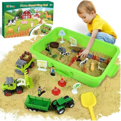 Ulikey Farm Sandbox komplekts, smilšu rotaļlieta bērniem, smilšu kaste ar lādīti, 