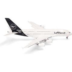 herpa Lufthansa Airbus A380 lidmašīnas modelis - DAIMK, miniatūrs mērogs 1:200, kolekcionējams, modelis ar pamatni, plastmasas miniatūrs modelis, daudzkrāsains