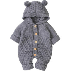 Haokaini jaundzimušo bērnu auss Hood trikotāžas Romper Jumpsuit ziemas siltāks Snowsuit zēniem meitenēm meitenes