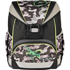 Herlitz Unisex bērnu ultraviegla bērnu skolas soma Camo Dragon, daudzkrāsaina, M, Daudzkrāsaina, Daudzkrāsaina