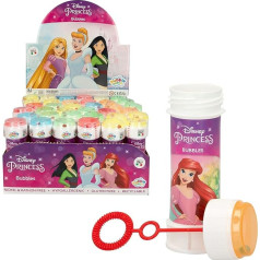 Disney Princess 047023PA DULCOP-Pakete ar 36 burbuļiem-60 ml-047023PA-daudzkrāsains-plastmasas-oficiāla licencēta bērnu rotaļlieta-izklaide ārpus telpām no 3 gadiem, daudzkrāsains