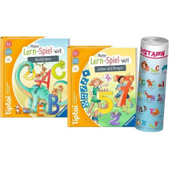 Ravensburger tiptoi® grāmatu sākumkomplekts | Pirmie burti + Pirmie cipari + ABC mācību plakāts ar dzīvniekiem - skola, Tip TOI, Mācības, Pirmsskolas vecuma bērniem