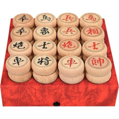 Tradicionālā ķīniešu šaha spēle Xiangqi 2 spēlētājiem, pārnēsājams ķīniešu ceļojumu šaha galda spēļu komplekts ar dižskābarža koka figūrām un ādas šaha galdu