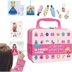 -Mākslas komplekti, radoša puzzle gleznošana, Puncture Painting Set Princess Dress Up Toys - princeses rotaļlietas, radoša smieklīga jautrības komplekts durvīm, bērniem no 3 gadiem, mugursomām, īpašām dienām.